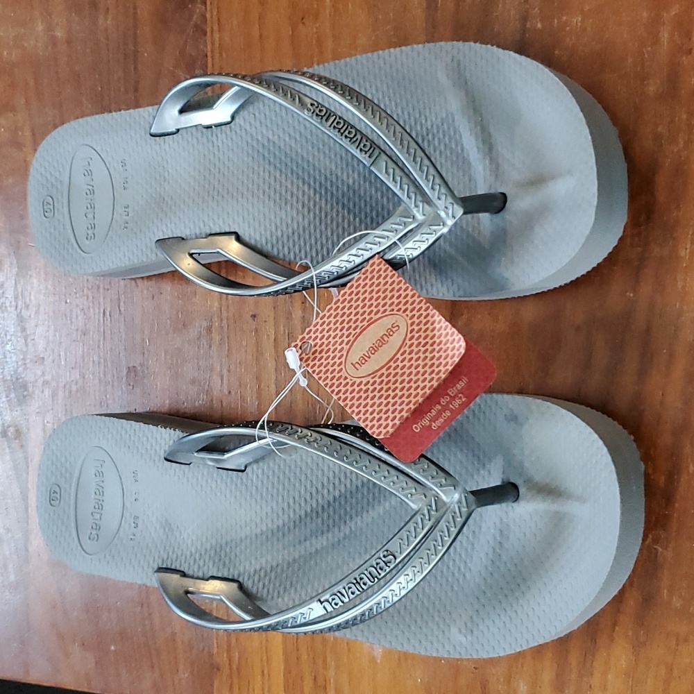 ⭐️NEW⭐️ Havaianas Wedge silver Flip Flops size 40